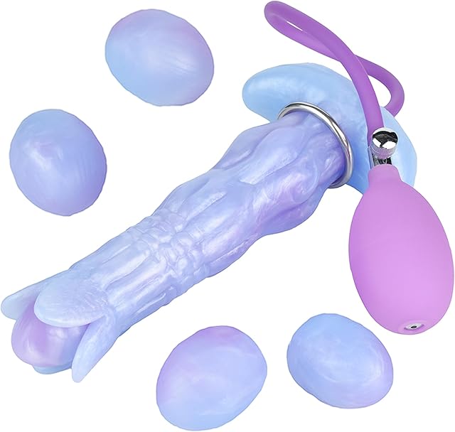 Dragon Dildo Pneumatic Monster Ovipositor with 5 Eggs, 81inch Silicone Ovipositing Tentacle Dildo Inflatable Anal Plug Adult Sex Toys for Women G Spot and Men