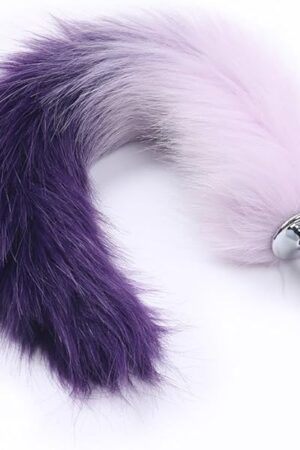 Fox Tail Anal Butt Plug Sex Adult Toys Flirting Tools for Couples Cosplay &SM Role Play Gradient (Purple)