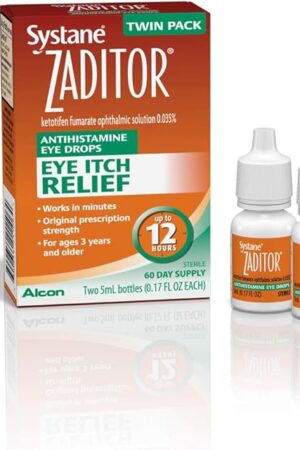 Zaditor Antihistamine Eye Drops, Twin Pack, 5-mL Each