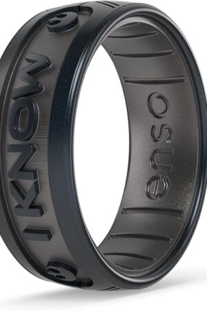 Enso Rings Star Wars Dualtone Silicone Ring - Comfortable and Flexible Design - I Know - Black Pearl/Platinum - 5