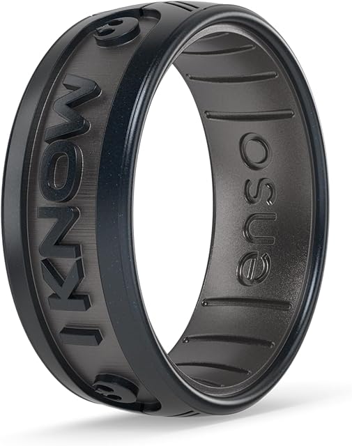 Enso Rings Star Wars Dualtone Silicone Ring - Comfortable and Flexible Design - I Know - Black Pearl/Platinum - 5