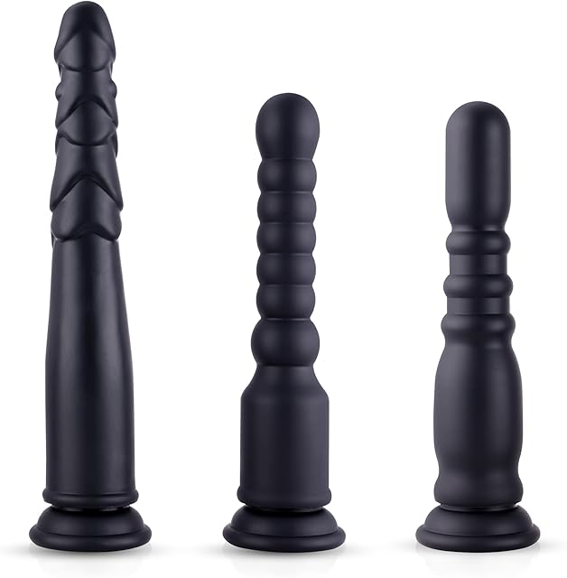 Hismith Silicone Anal Dildo with KlicLok System, 3pcs Anal Initiation Kit for Regular Users