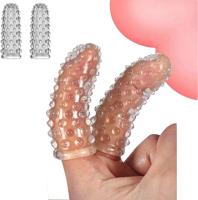 2pcs Finger Condoms,Adult Finger Vibrator Accessories, Masturbation Sleeve,Vagina Sexual G Spot Stimulator Nipple Vibrator, Sex Accessories Anal Sex Toys for Adults Women Men Couples Oral