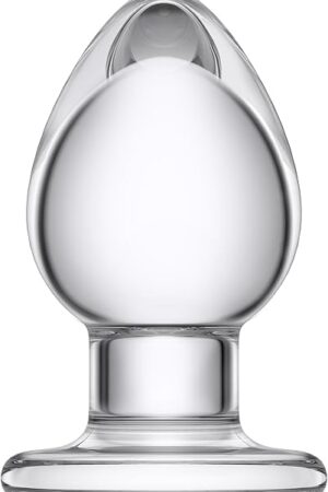 Huge Glass Anal Butt Plug Glass Trainer with Large Base - Glass Ball 256 Inch Diameter Butt Plug - Clear Anal Toys G Spot Stimulation Prostate Massager for Men Women Advanced