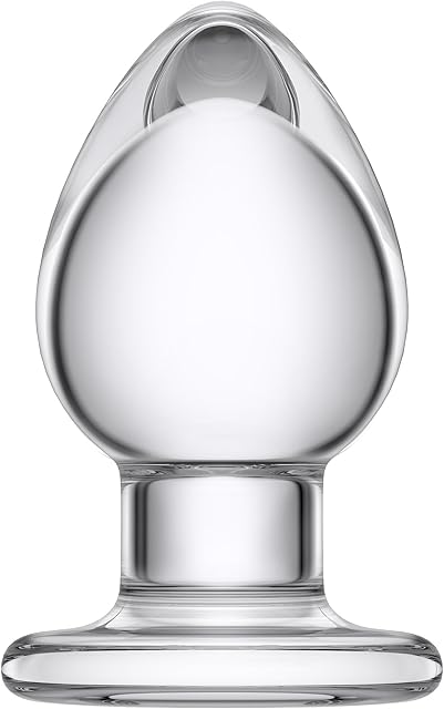 Huge Glass Anal Butt Plug Glass Trainer with Large Base - Glass Ball 256 Inch Diameter Butt Plug - Clear Anal Toys G Spot Stimulation Prostate Massager for Men Women Advanced