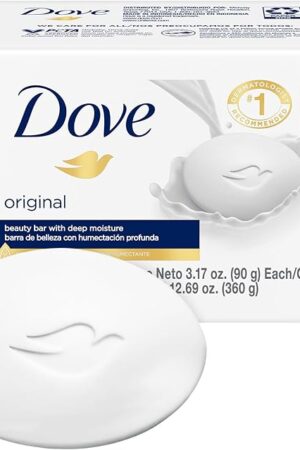 Dove Soap, Original Beauty Bar Pack ? 3-in-1 Moisturizing Face, Body & Hand Soap, 317 Oz Ea 4 pack