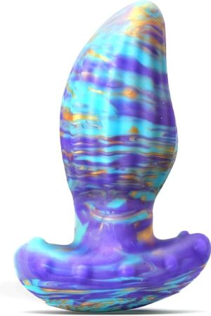 Anal Plug Butt Plug with Safe T-Shaped Base Mixed-Color Silicone Prostate Massager Dilator Sex Toy for Women Men Masturbation (M)
