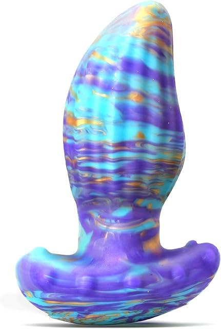 Anal Plug Butt Plug with Safe T-Shaped Base Mixed-Color Silicone Prostate Massager Dilator Sex Toy for Women Men Masturbation (M)