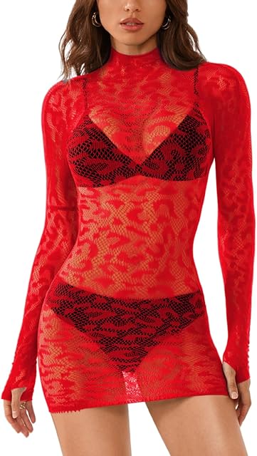 Women Sexy Leopard Mini Fishnet Bodycon Dress, Long Sleeve Sheer Mesh, Going Out Rave Party Club Exotic Dancer Outfit