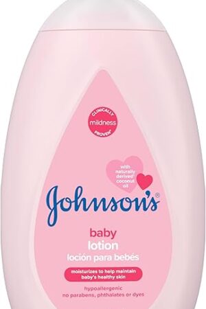 Johnson's Moisturizing Mild Pink Baby Lotion with Coconut Oil for Delicate Baby Skin, Paraben-, Phthalate- & Dye-Free, Hypoallergenic & Dermatologist-Tested, Baby Skin Care, 271 Fl Oz