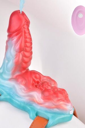 Wearable Vibrating Remote Control Sex Grinder with Bright Colors and Unique Monster Design, Complete with Ejector and Air Pouch, USB Rechargeable for Lesbians (N-QYZSCV5235)