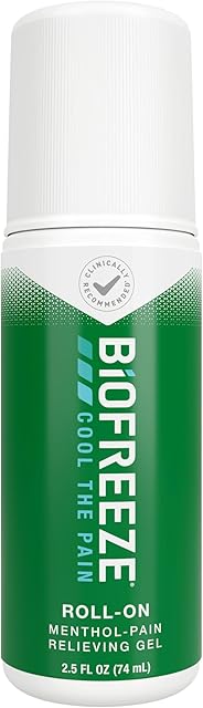 Biofreeze Roll On Pain Relief, Knee & Lower Back Relief, Arthritis Pain Reliever, Sore Muscle Relief, Neck Pain Relief, Cooling Joint Pain, FSA Eligible, Menthol Gel 25 Fl Oz