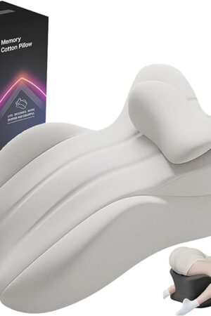 Butt Cushion for Couples, Couples Pillowcase Wedge Pillow, Low-Profile Design Couples Pillow for Intimacy, Wedge Pillow Memory Foam, Recovers After Impact, Provides Intimacy Support(Gray)