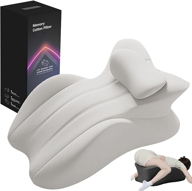 Butt Cushion for Couples, Couples Pillowcase Wedge Pillow, Low-Profile Design Couples Pillow for Intimacy, Wedge Pillow Memory Foam, Recovers After Impact, Provides Intimacy Support(Gray)