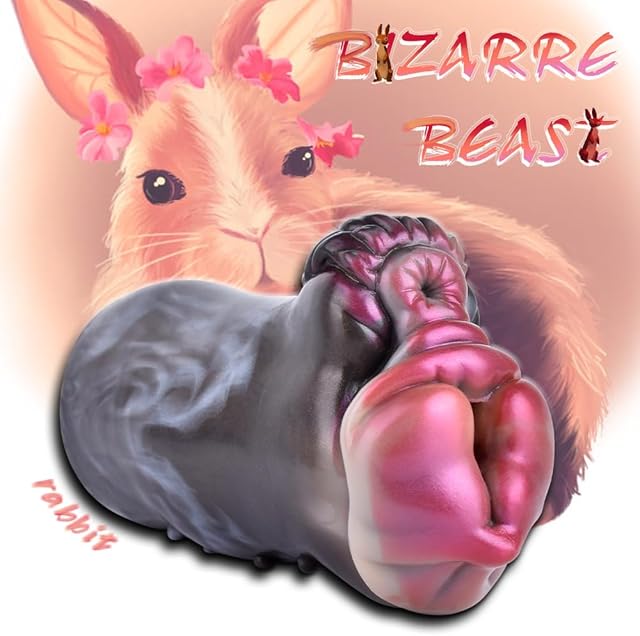 Animal Rabbit Male Masturbator, Realistic Textured Silicone Adult Sex Sucking Toys for Men Penis Stroker Stimulation Masturbation Pleasure