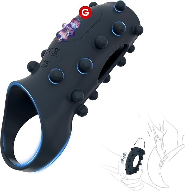 Vibrating Penis Sleeve Cock Ring, Couples Adult Sex Toys for Men Women, Pleasure Penis Ring Vibrator Penis Extender for Penis Testicles G Spot Stimulation, Helps Create Firmer and Thicker Erections