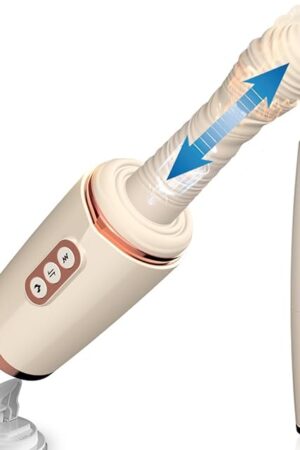 Beige Heating Thrusting Sex Machine for Women, Silicone Dildo Machine with 7 Vibration & 7 Thrusting Modes, Automatic Adult Sex Toy for Women