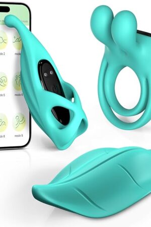 Couple Sex Toys Couples Vibrator Kit - Includes Vibrating Cock Ring, Wearable Panty Vibrator & Finger Vibrator with App Remote Control Stimulator Adult Sex Toy for Women & Partner Pleasure Play