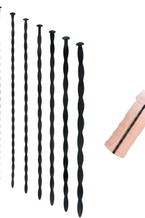 8 Sizes Urethral Sounds Silicone Penis Sounding Rods Urinary Dilator Penis Plug Urethra Stretcher Male Urethral Masturbation Rods Sex Toy for Male
