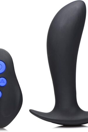 64X Pro-Shocker, Vibrating and E-stim Prostate Plug | Shocking Butt Plug for Men, Easy Electro Stimulation for Intense Prostate Pleasure | Body Safe Silicone, Remote Included, Black