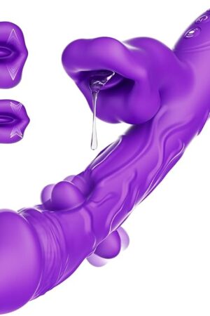 Dildo Vibrator Sex Toy for Women - 3 in 1 Tongue G Spot Vibrator with 6 Wiggling & 7 Biting Licking & 10 Vibrating Modes, High Frequency Anal Clitoral Stimulator Adult Sex Toys for Female Couples