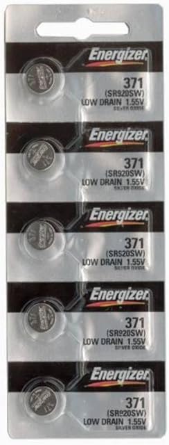 Energizer Batteries 371 / 370 (SR920W SR920SW) Silver Oxide Watch Battery On Tear Strip, 5 Pack