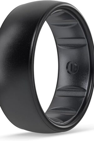 Enso Rings Elements Luxe Classic Silicone Ring - Comfortable and Flexible Design - 66mm Wide, 175mm Thick - Midnight Pearl - Size 11