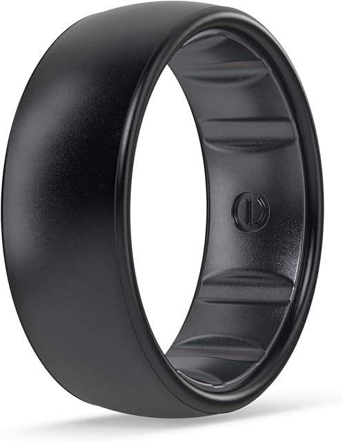 Enso Rings Elements Luxe Classic Silicone Ring - Comfortable and Flexible Design - 66mm Wide, 175mm Thick - Midnight Pearl - Size 11