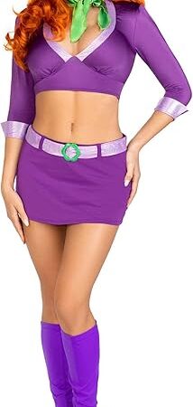 Womens 4 PC Meddling Cutie Halloween Costume with Purple Headband
