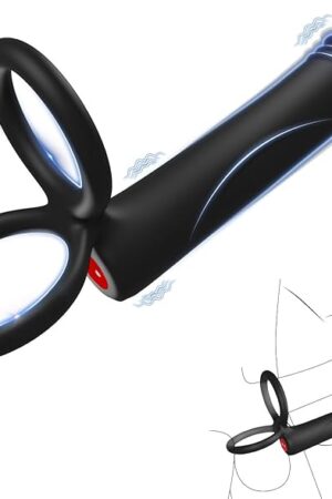 Anal Dildo Vibrator Sex Toys for Men, Strap-On Dildo Butt Plug with Vibrating Cock Ring, Male Penis Vibrator with 10 Vibration Modes, Double Penetration Pleasure for Men and Couples Adult Sex Toys