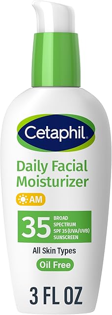 Cetaphil Face Moisturizer, Daily Oil Free Facial Moisturizer with SPF 35, For Dry or Oily Combination Sensitive Skin, Fragrance Free Face Lotion