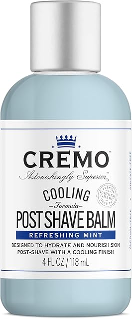 Cremo Cooling Formula Post Shave Balm, Soothes, Cools And Protects Skin From Shaving Irritation, Dryness and Razor Burn, 4 Oz