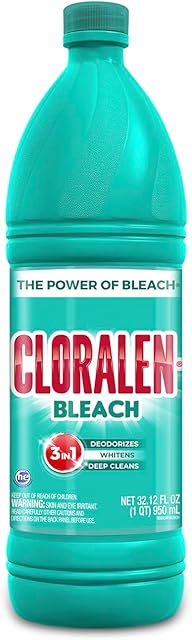 Cloralen Household Cleaning Liquid Bleach - 32.12 fl oz - 3-in-1 Multipurpose Cleaner for Laundry, Bathroom & Kitchen - Deodorizes, Whitens & Deep Cleans