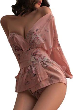 Women Sexy Pajamas Japanese Anime Sexy Kimono Cosplay Costumes Short Yukata Lingerie