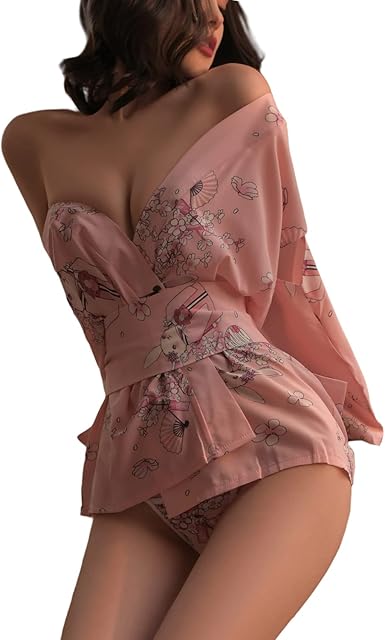 Women Sexy Pajamas Japanese Anime Sexy Kimono Cosplay Costumes Short Yukata Lingerie