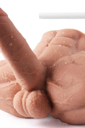 108LB Male Sex Doll with Flexible Big Thick Dildo, Realistic 3D Muscular Torso Sex Doll Masturbator with 748 Inch Huge Thick Dildo Tight Anal Sex Toy for Women Men Couple Masturbation