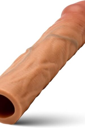 Curve Toys Jock Enhancers 1.5" Realistic Penis Extension for Beginners, Men & Couples. Realistic Look and Body-Safe. Add Size Instantly. Textured Interior and Trimmable. 1 Piece, Medium.