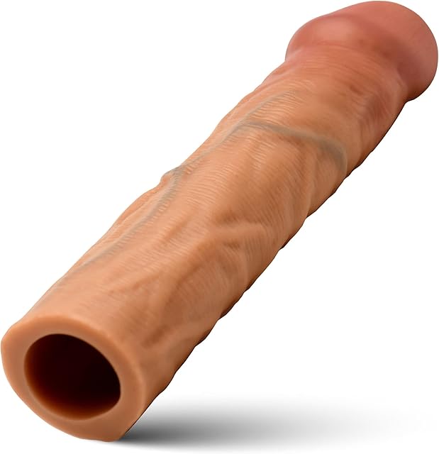 Curve Toys Jock Enhancers 1.5" Realistic Penis Extension for Beginners, Men & Couples. Realistic Look and Body-Safe. Add Size Instantly. Textured Interior and Trimmable. 1 Piece, Medium.