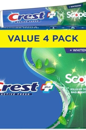 Crest Whitening Plus Scope, Complete Active Fresh + Whitening Toothpaste, 55oz, Toothpaste Sensitive Teeth, Pack of 4
