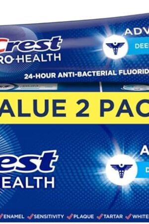 Crest Pro-Health Advanced Deep Clean Mint Toothpaste, 2 Count (Pack of 1)