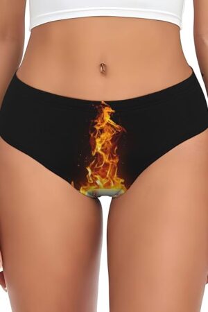 Flame Baseball for Womens Underwear Soft Breathable Briefs Ladies Panties Sexy Lingerie