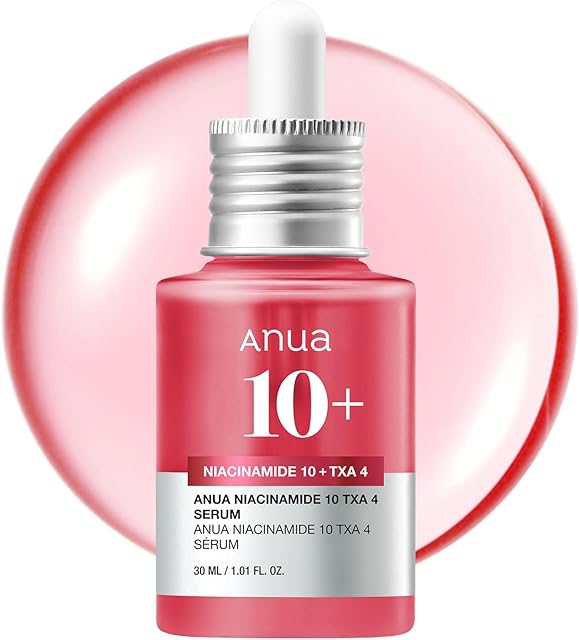 ANUA Niacinamide 10 + TXA 4 Serum, Hyaluronic Acid, Tranexamic acid, Vitamin B12, Facial Serum for Glass Skin, Clarifying, Radiant Complexion with Natural Color, Korean Skin Care (30ml /101 floz)