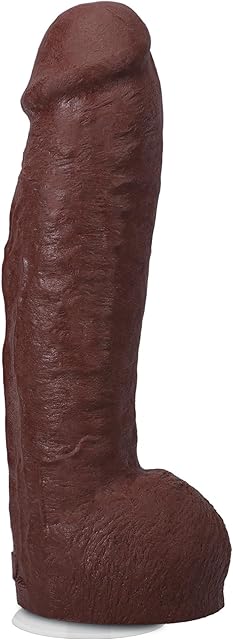 Doc Johnson The Realistic Dildo - Hung - 12 Inch ULTRASKYN Dildo with Removable Vac-U-Lock Suction Cup - F-Machine and Harness Compatible Dildo - for Adults Only, Chocolate