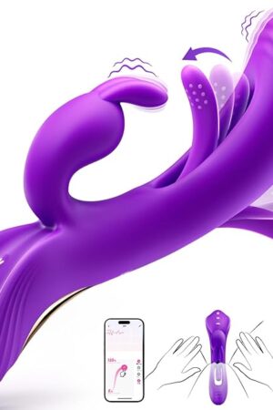 Vibrator Sex Toys for Women - 4IN1 Rabbit Vibrators Adult Toys with 7 Flapping & Vibrating & Tapping Modes, New APP G Spot Anal Thrusting Dildo, Clitoral Vibrater for Female Couples Rose Sex Toy Games