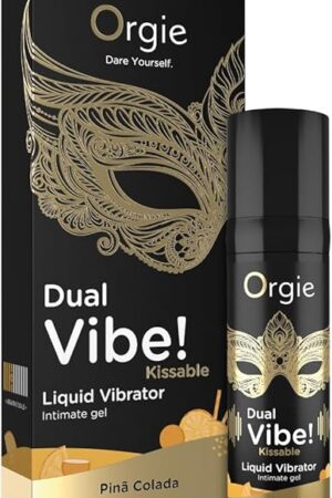 Dual Vibe Kissable Liquid Vibrator Pina Colada  Fast-Acting clit stim Gel for Women. Tingles, arouses & enhances Pleasure. Kissable Formula for Intense Clitoral Stimulation