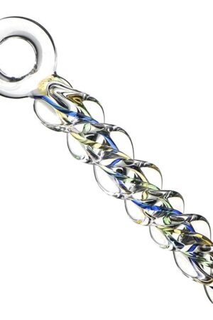 Crystal Glass Threaded Dildos with Realistic Penis Spiral G-Spot Anal Butt Plug,Crystal Screw Thread Silky Dildos Enlarge Anus Fairy Stick Anal Plug G-spot Vagina Stimulator Training for Men Women