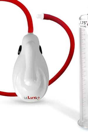 LeLuv White eGrip Electric Handheld Penis Pump with Premium Uncollapsible Quick-Disconnect Hose 9 Inch Length x 1.75 Inch Diameter Untapered Cylinder