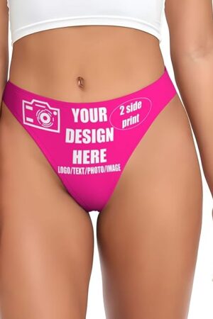 Custom Seamless Thong Personalized Sexy Funny Briefs for Women Customized Panties with Photo for Anniversaries