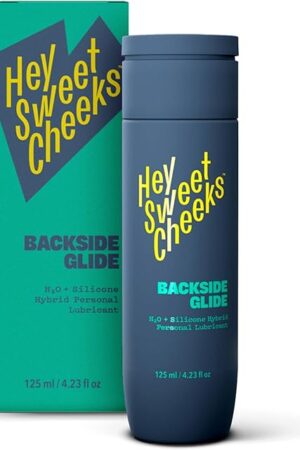 Hybrid Silicone & Water Based Lube, Long Lasting Personal Lubricant, Easy Clean Up, Safe for Adult Toys & Condoms, Hypoallergenic, Backside Glide by Hey Sweet Cheeks, 4.23 oz