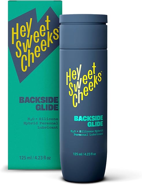 Hybrid Silicone & Water Based Lube, Long Lasting Personal Lubricant, Easy Clean Up, Safe for Adult Toys & Condoms, Hypoallergenic, Backside Glide by Hey Sweet Cheeks, 4.23 oz